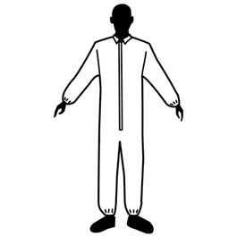 epic spp basic protection coveralls, elastic wrists and ankles, zipper front, white, xl