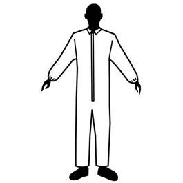 epic spp basic protection coveralls, elastic wrists, open ankles, zipper front, white, xl