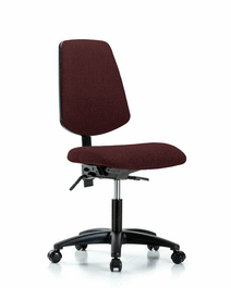 fabric chair - desk height with medium back, seat tilt, and casters in burgundy fabric
