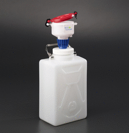 4 in. eco funnel system: 9 liter hdpe rectangular carboy, 100mm nalgene(r)