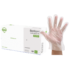 sw(r) bantam(tm) p-024-098-eco-wt white 3.2mil ecotek(r) sustainable tpe exam gloves - x-large