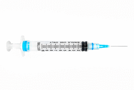 sol-care 3 ml luer lock safety syringe with exchangeable needle, 25g, 5/8 in. (8x100 ea/case)