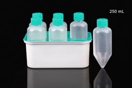 250 ml pp centrifuge tubes with plug seal cap, racked, sterile 6/pk, 24/cs