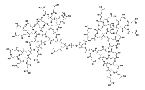 poly(ethylene glycol) linear dendrimer carboxyl terminated peg mn 10k generation 4 (c15-1312-516)