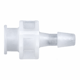 cole-parmer luer to hose barb fitting, straight adapter, natural kynar(r), cleanroom packed, large bore female luer x 5/16 in. id