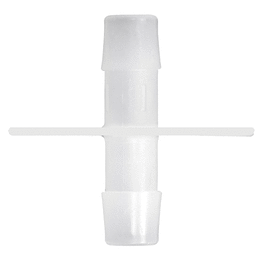 cole-parmer port disk hose barb fitting, natural kynar(r) flex, opposing barb, cleanroom packed, 3/8 in. id