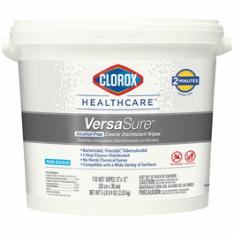 clorox(r) healthcare versasure(r) cleaner disinfectant wipes,canister, 85/can