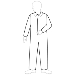 polypropylene coveralls with open wrists and ankles, zipper front, single collar, white, 2xl