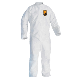 kleenguard a30 breathable splash and particle protection coveralls with open wrists and ankles, zipper front w/flap, elastic back, 2xl