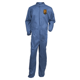 kleenguard a20 blue breathable particle protection coveralls with zipper front and elastic back/wrists/ankles, l