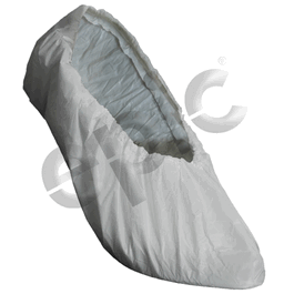 epic solid polyethylene cleanroom shoe covers, white, universal