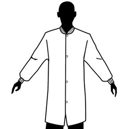 disposable lightweight polypropylene lab coats with knit wrists and collar, no pockets, white, 2xl