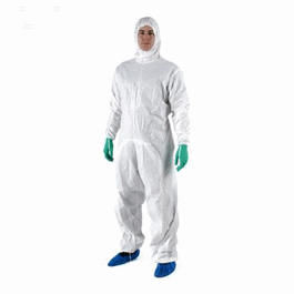 sterile drop-down garment with hood, cleantough fabric, gamma irradiated, xl