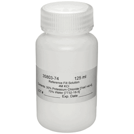 oakton reference fill solution, 4 m kcl saturated with agcl, 125 ml bottle