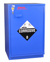 scimatco under-the-counter, corrosive cabinet, fully lined, 35 in., blue
