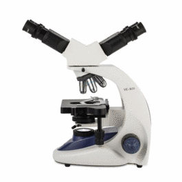velab ve-b20 binocular microscope w/ double head, advanced optics, led lighting and quadruple nose piece
