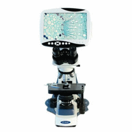 velab ve-653 binocular digital microscope with integrated 9 in. lcd display