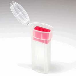 slide mailer, polypropylene, flip top lid, for 5 slides, natural (c062b-021576)