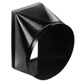 6 in. blower transition adapter, powder-coated steel, 4.25 x 7.75 in. rectangle to 6 in. diameter round