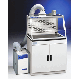 3 ft. easy-order xpert balance enclosure w/guardian 500 airflow monitor, filtermate portable exhauster, and black work surface, 115v