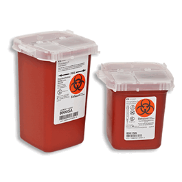 covidien sharps container, 8 qt, red
