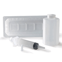covidien dover 60 ml piston syringe irrigation tray with lid, sterile saline