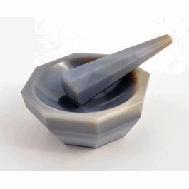 3.0 in. mortar and pestle set, agate stone, 40 ml