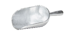 scoop, aluminium, round nose, 12-1/4 in. length