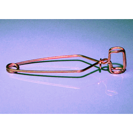 united scientific test tube clamp, steel wire, brass finish, without finger grips