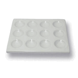 3-well porcelain spot plate, 90 x 29 mm