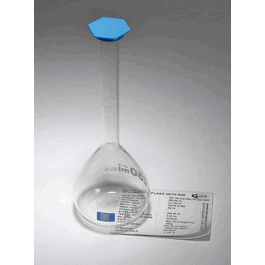 volumetric flask, class a, with snap cap, batch certified, qr, 1000 ml