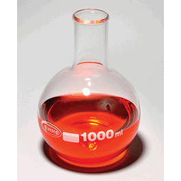 boiling flask, flat bottom, borosilicate glass, 100 ml