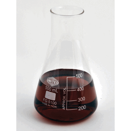 erlenmeyer flask, wide mouth, borosilicate glass, 500 ml