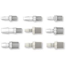 vaplock tubing adapter, 1/2 in. id x 1/4 in. npt(m), polypropylene