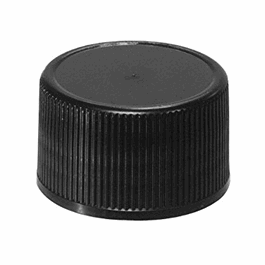 38-439 black ribbed polypropylene acid cap with f422 foam/pe liner