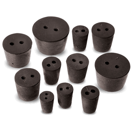 rubber stoppers, 2-hole, no. 7