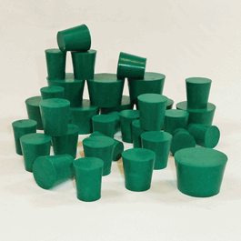 neoprene stoppers, solid, no. 0
