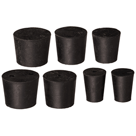 rubber stopper assortment, solid, sizes no. 00 to no. 7