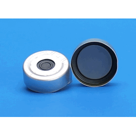 20 mm, silver pressure release seal, 0.140 ptfe/butyl rubber pharma-fix septa