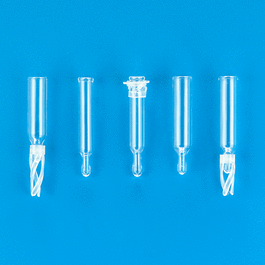 250 ul glass big mouth conical limited volume insert, pulled point interior, no spring
