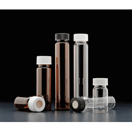 20 ml clear vial, 24-414 mm open top white pp closure, 0.100 in. ptfe/silicone septa