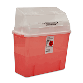 covidien sharps-a-gator safety in room sharps container with counterbalance lid, red, 2 gallon (c062b-035092)