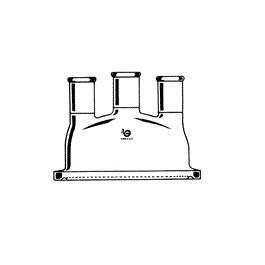 sp wilmad-labglass 3 neck o-ring flange reaction vessel cover, 24/40 center, 24/40 side