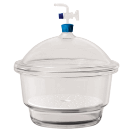 borosil desiccator vacuum, stopcock with ptfe spindle and porcelain plate, 250 mm, borosilicate