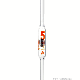 borosil class a volumetric pipets with individual certificate, 5 ml