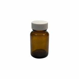 precleaned and certified - 2 oz, 60cc wide mouth packer, 33-400mm thread, white closure, ptfe lined