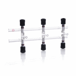 dwk life sciences (kimble) kontes double vacuum and gas manifold, with ptfe valves, 600 mm, 5 places