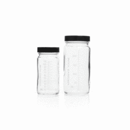 dwk life sciences (kimble) 125 ml clear glass ac medium round bottles, pulp/vinyl liner, convenience packs (caps attached)