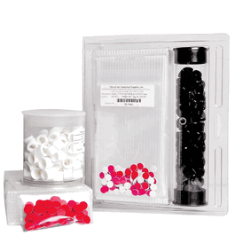 dwk life sciences (wheaton) kit, 10-425 screw thread clear with marking patch vial, white open top cap with ptfe/silicone/ptfe septa