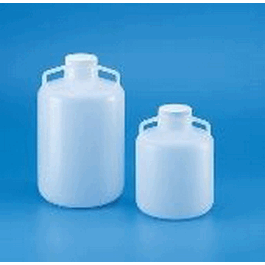 20 l natural ldpe carboy with wide shoulder handles; 100 mm opening and white pp closure